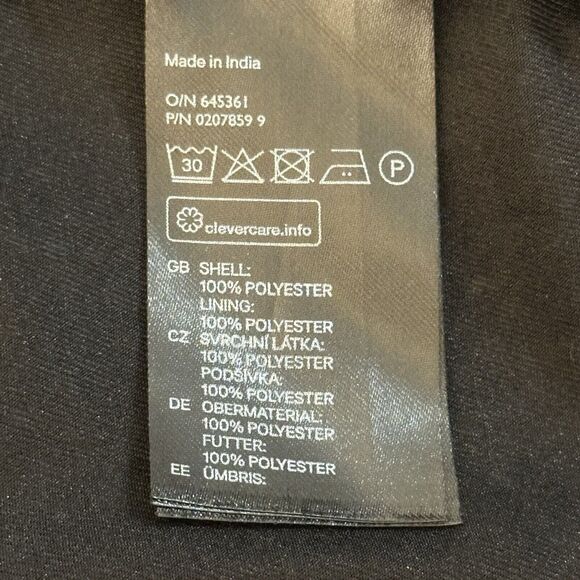 H&M Polka Dot Dress 3/4 Sleeve Semi Sheer Cinch Waist Black & White Size 12 - Picture 13 of 14